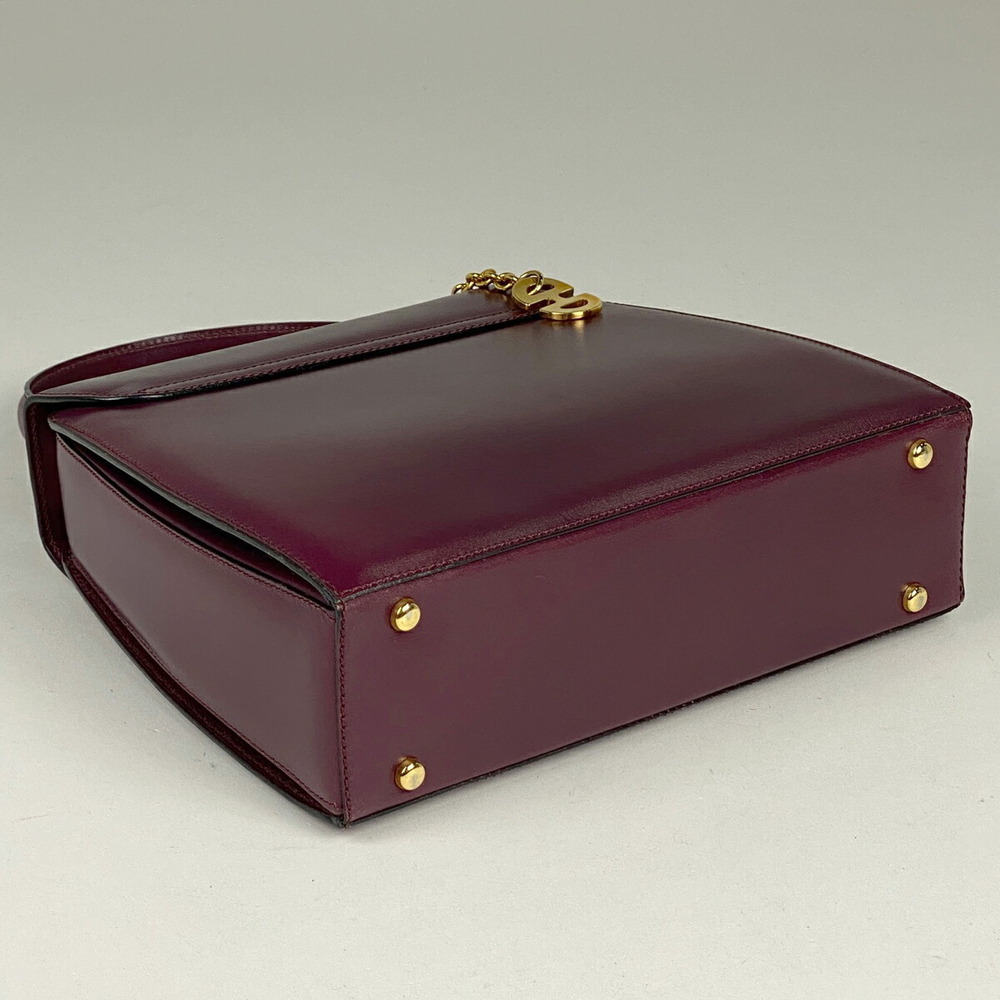 Celine Logo Handbag Shoulder Bag Leather Purple - Picture 2 of 6